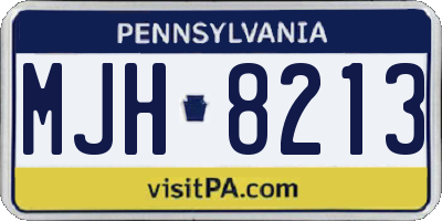 PA license plate MJH8213