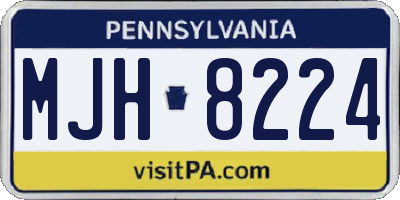 PA license plate MJH8224
