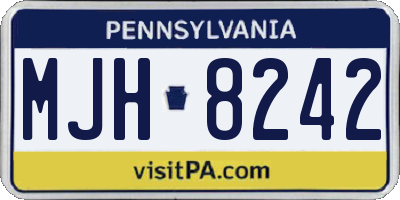 PA license plate MJH8242