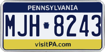 PA license plate MJH8243