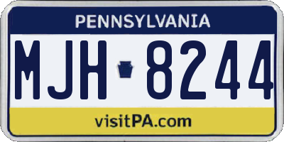 PA license plate MJH8244