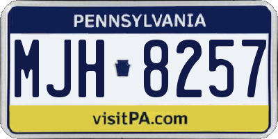 PA license plate MJH8257