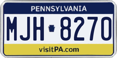 PA license plate MJH8270
