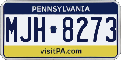 PA license plate MJH8273