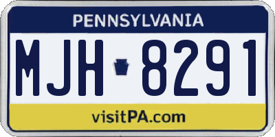 PA license plate MJH8291