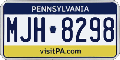 PA license plate MJH8298