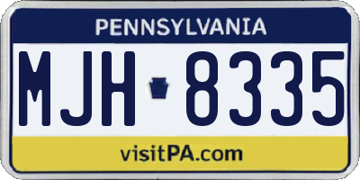 PA license plate MJH8335