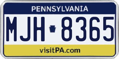 PA license plate MJH8365