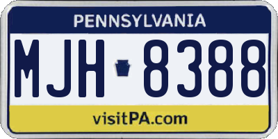 PA license plate MJH8388