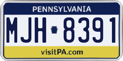 PA license plate MJH8391