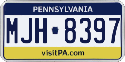 PA license plate MJH8397