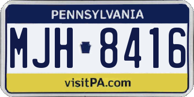 PA license plate MJH8416