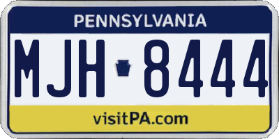PA license plate MJH8444