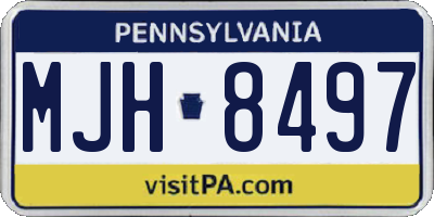PA license plate MJH8497