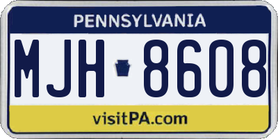 PA license plate MJH8608