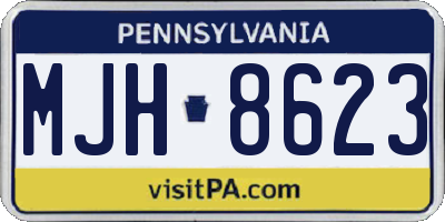 PA license plate MJH8623