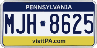 PA license plate MJH8625