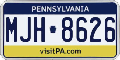 PA license plate MJH8626