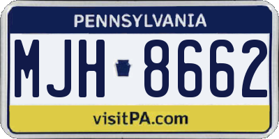 PA license plate MJH8662