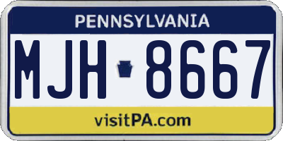PA license plate MJH8667