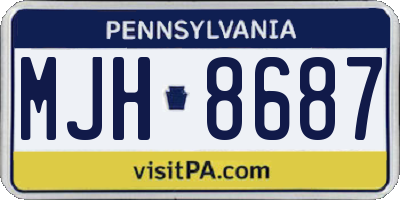 PA license plate MJH8687