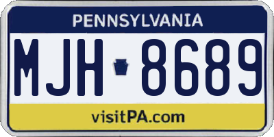 PA license plate MJH8689