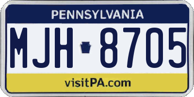 PA license plate MJH8705