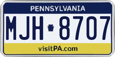 PA license plate MJH8707