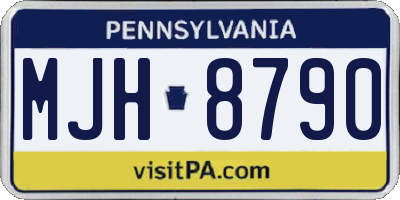 PA license plate MJH8790