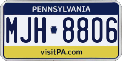 PA license plate MJH8806