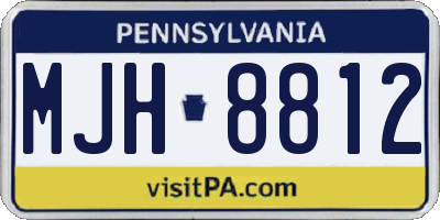 PA license plate MJH8812