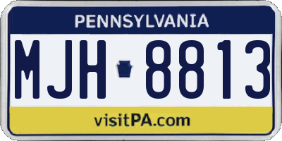 PA license plate MJH8813