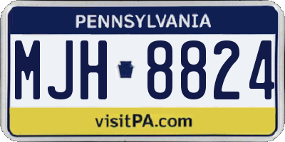 PA license plate MJH8824
