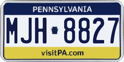 PA license plate MJH8827