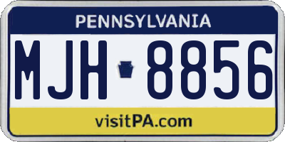 PA license plate MJH8856
