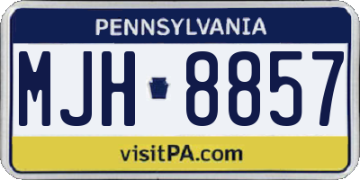 PA license plate MJH8857
