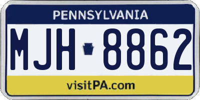 PA license plate MJH8862