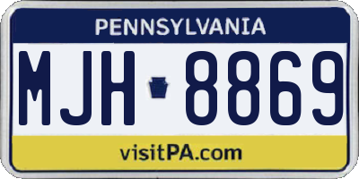PA license plate MJH8869