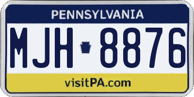 PA license plate MJH8876