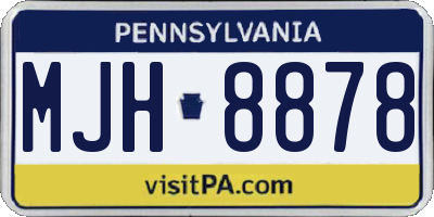 PA license plate MJH8878