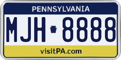 PA license plate MJH8888