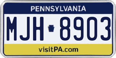 PA license plate MJH8903