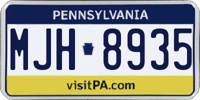 PA license plate MJH8935