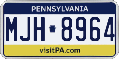 PA license plate MJH8964