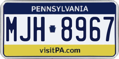 PA license plate MJH8967