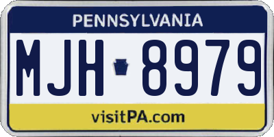 PA license plate MJH8979