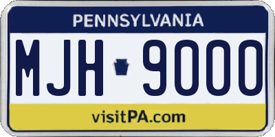 PA license plate MJH9000