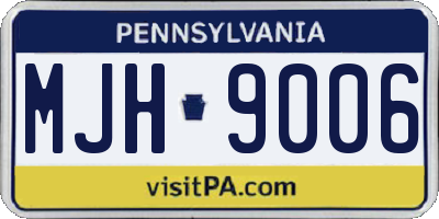 PA license plate MJH9006