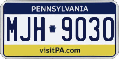 PA license plate MJH9030