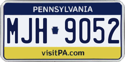 PA license plate MJH9052